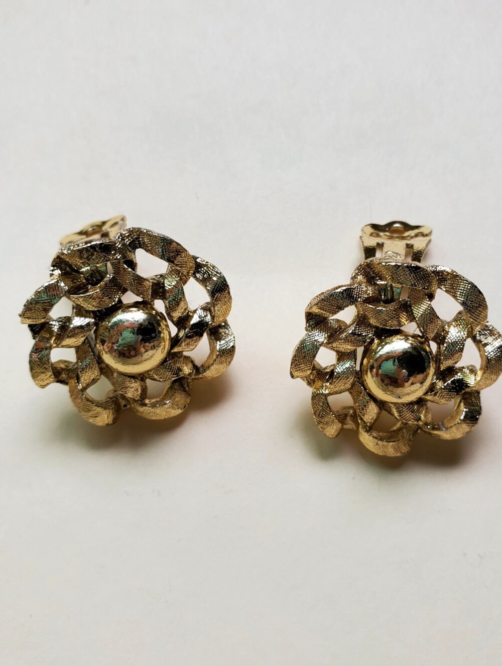 3/$50 Coro Gold-Tone Woven Clip-On Earrings | Vintage Statement